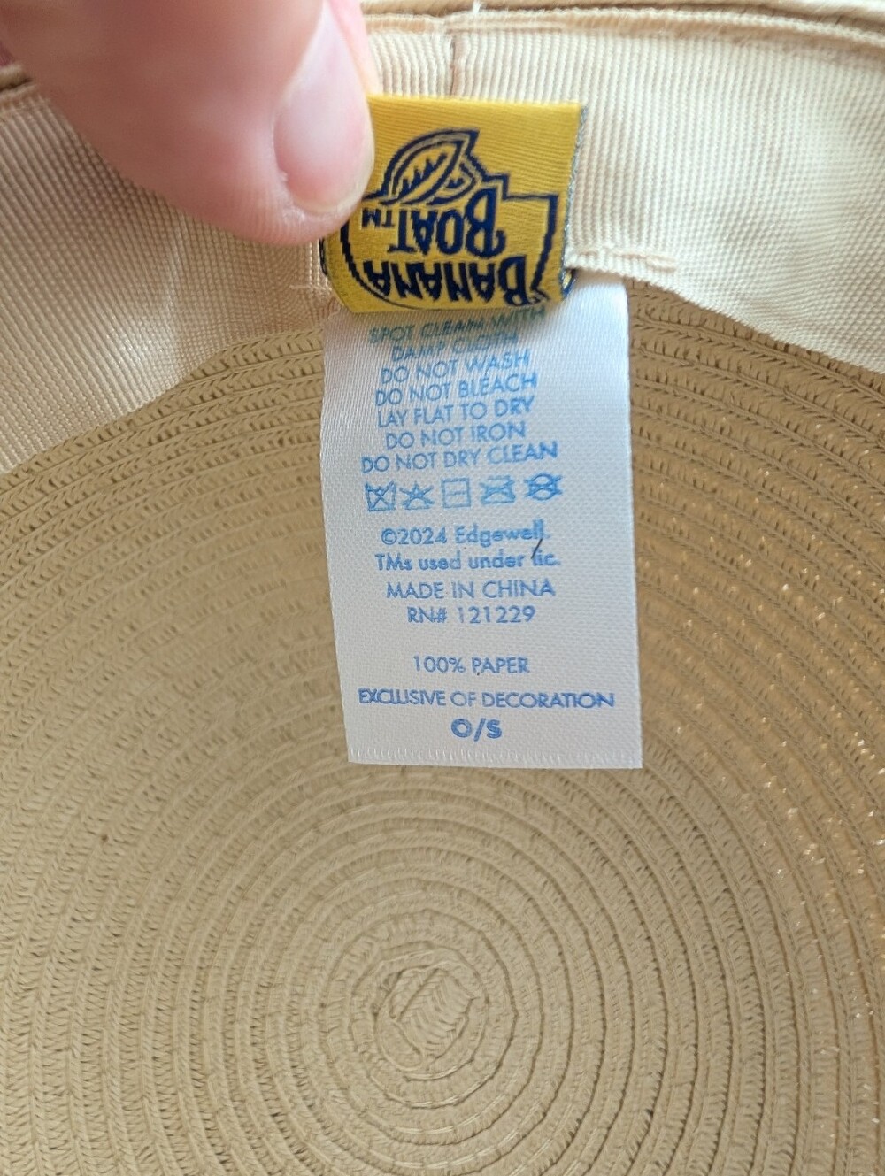 NWT Banana Boat Beige Wide-Brim Ladies Sun Hat with Tan Trim - Picture 4 of 6